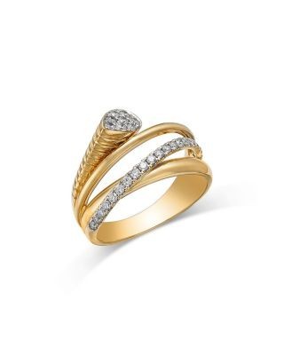 Bloomingdale's Fine Collection 14K Yellow Gold Diamond Criss Cross Ring, 0.35 tcw