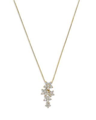 Bloomingdale's Fine Collection Diamond Flower Pendant Necklace in 14K Yellow Gold, 0.63 tcw