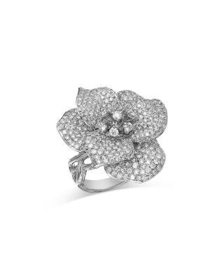 Bloomingdale's Fine Collection Diamond Flower Ring in 14K White Gold, 2.75 tcw