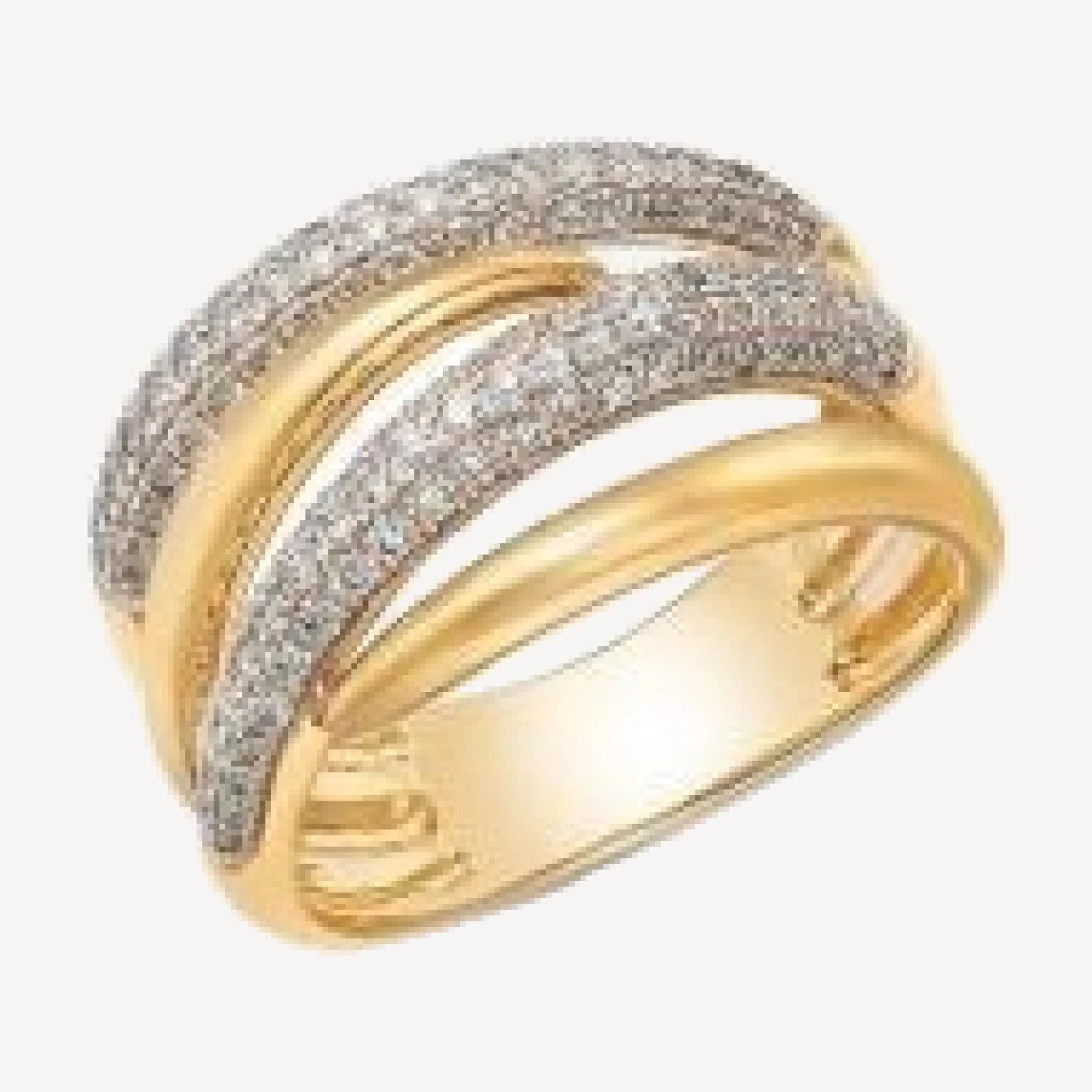 Bloomingdale's Fine Collection Diamond Multirow Statement Ring in 14K Two Tone Gold, 0.70 tcw
