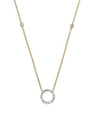 Bloomingdale's Fine Collection Diamond Circle Pendant Necklace in 14K Yellow Gold, 0.25 tcw