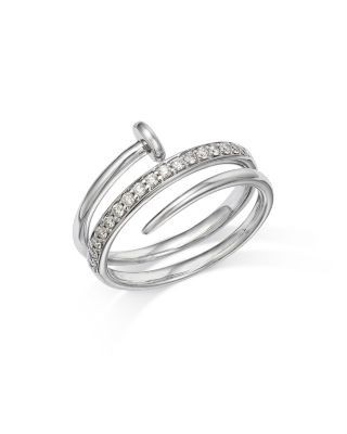 Bloomingdale's Fine Collection Diamond Nail Coil Ring in 14K White Gold, 0.20 tcw