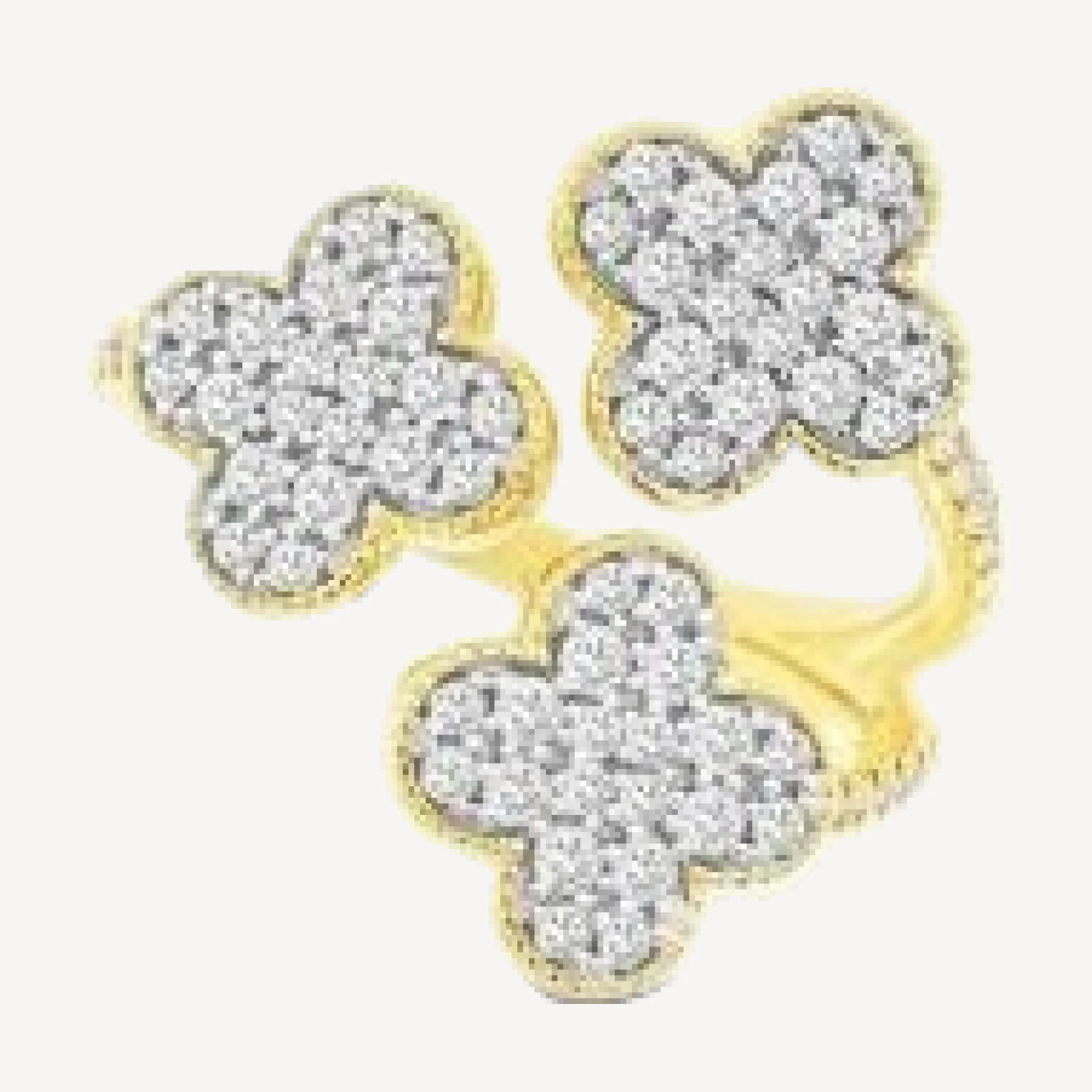 Bloomingdale's Fine Collection Diamond Triple Clover Ring in 14K Yellow Gold, 0.75 tcw