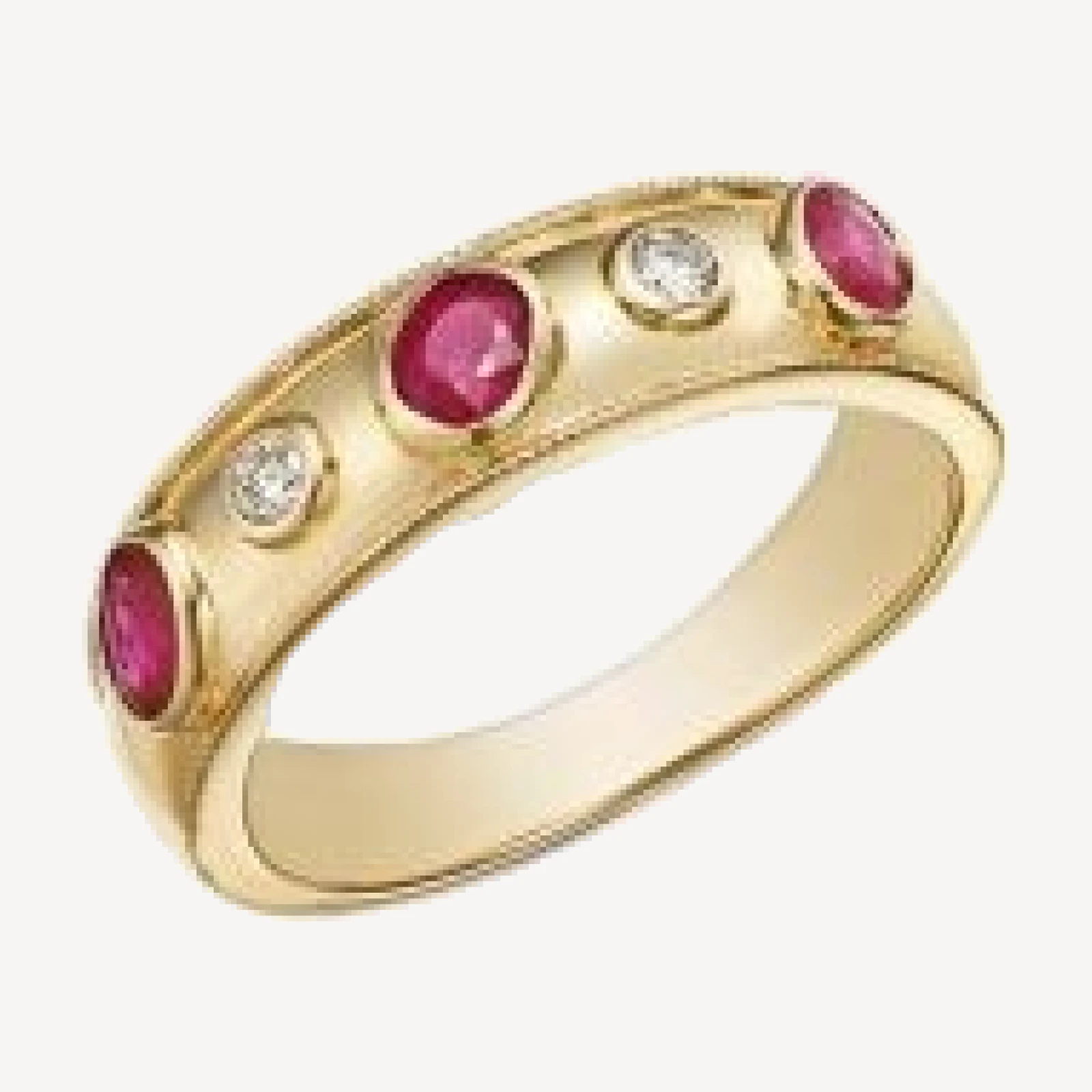 Bloomingdale's Fine Collection Ruby & Diamond Ring 14K Yellow Gold 0.10 tcw