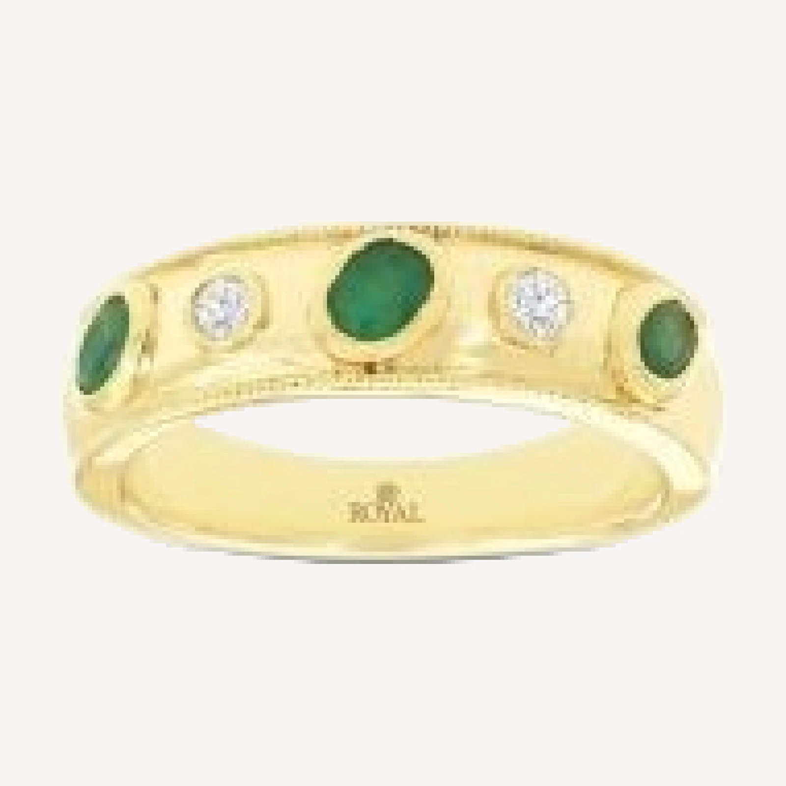 Bloomingdale's Fine Collection Emerald & Diamond Bezel Band in 14K Yellow Gold