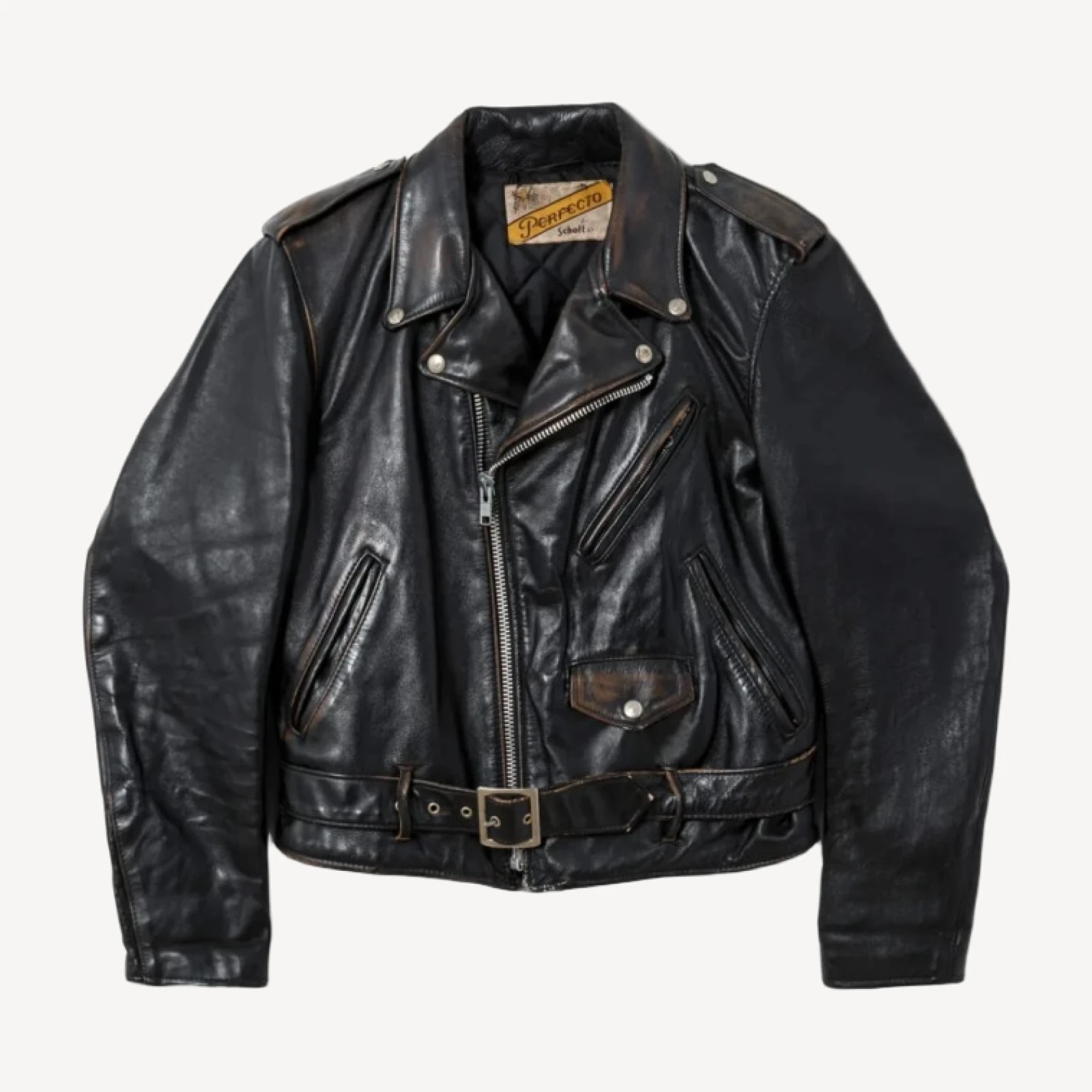 RE/DONE Marketplace | 70s Shott Perfecto Belted Leather Moto Jacket
