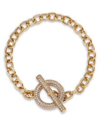 Bloomingdale's Fine Collection Diamond Oval Chain Link Bracelet in 14K Yellow Gold, 1.33 tcw
