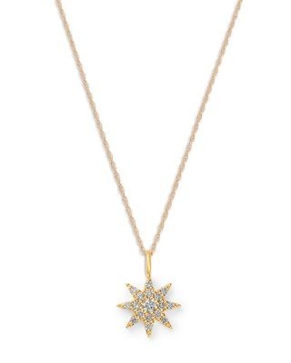Bloomingdale's Fine Collection Diamond Starburst Pave Pendant Necklace in 14K Yellow Gold, 0.32 tcw