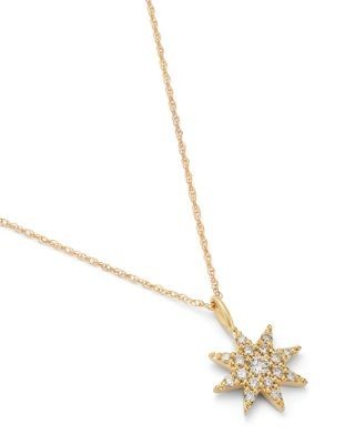 Bloomingdale's Fine Collection Diamond Starburst Pave Pendant Necklace in 14K Yellow Gold, 0.32 tcw
