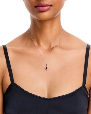 Bloomingdale's Fine Collection Ruby & Diamond Pendant Necklace in 14K White Gold, 18