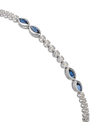 Bloomingdale's Fine Collection Sapphire & Diamond Tennis Bracelet in 14K White Gold