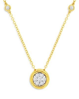 Bloomingdale's Fine Collection Diamond Station Pendant Necklace in 14K Yellow Gold, 0.25 tcw