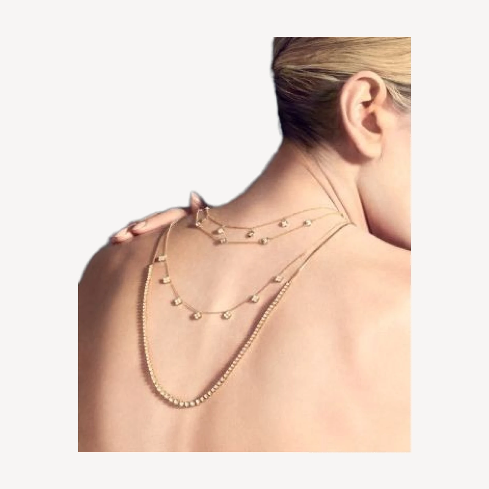 Diamond Droplet Necklace in 14K Yellow Gold, 0.50 tcw