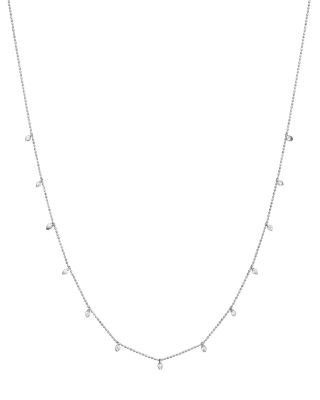 Diamond Droplet Necklace in 14K White Gold, 0.50 tcw