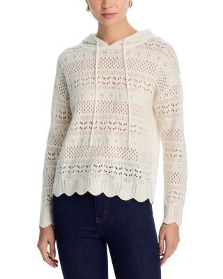 C by Bloomingdale's Cashmere 100% Pointelle Hoodie Sweater - Exclusive