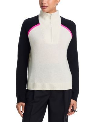 Aqua Half Zip Mock Neck Cashmere Sweater - Exclusive