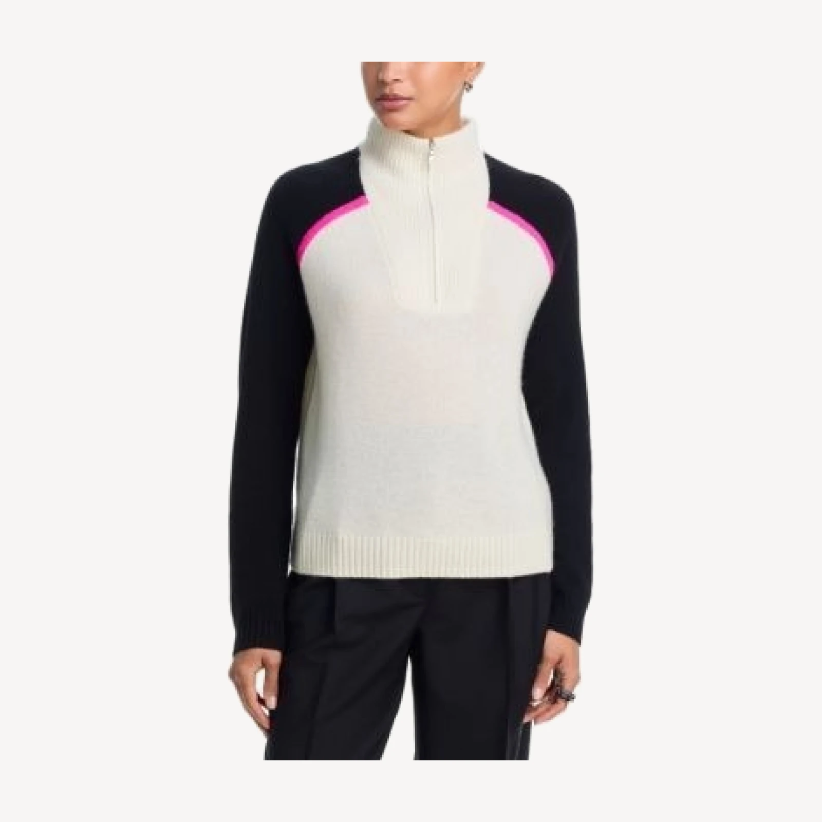 Aqua Half Zip Mock Neck Cashmere Sweater - Exclusive