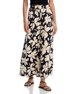 Aqua Ayala Floral Wide Leg Pants - Exclusive