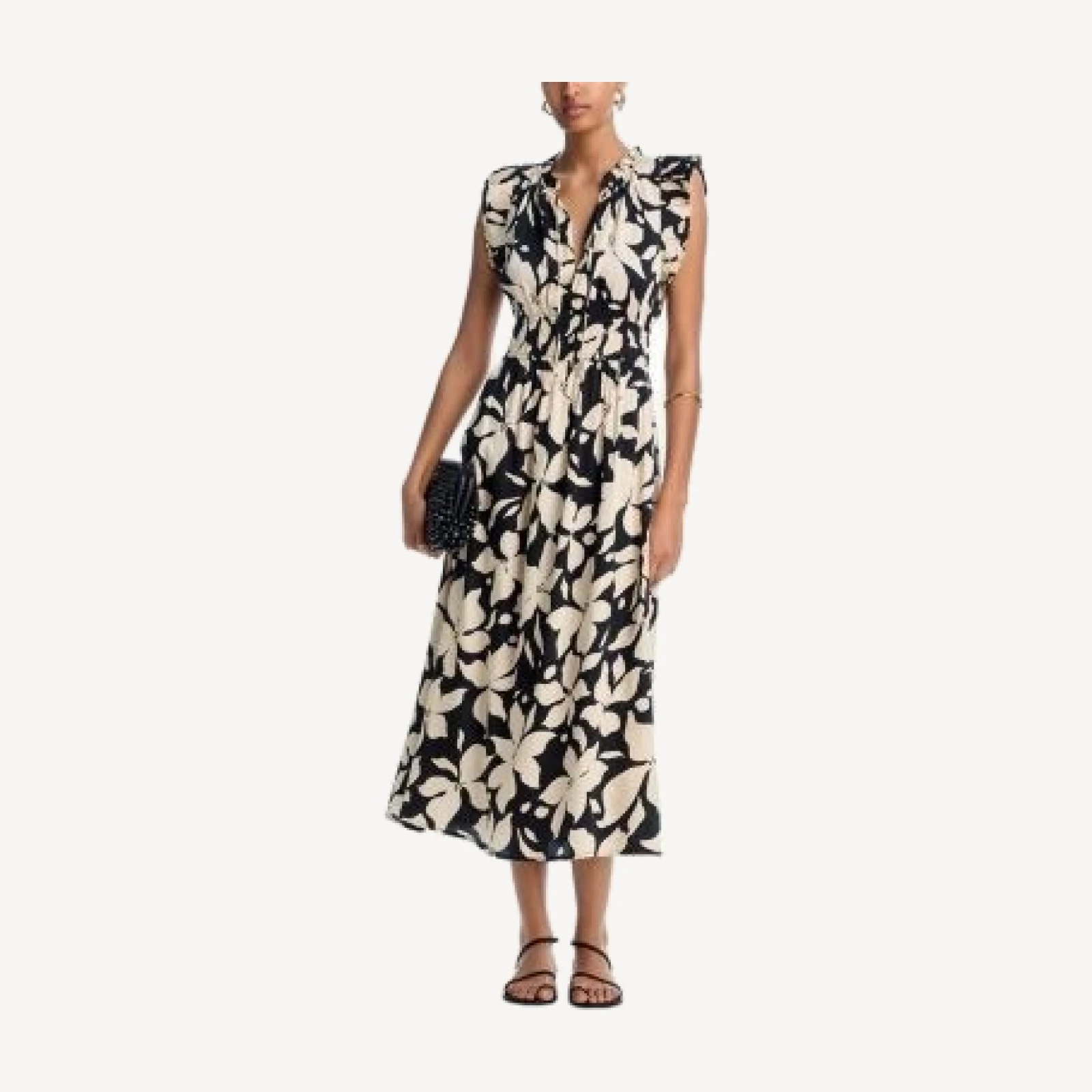 Aqua Floral Short Sleeve Midi Dress - Exclusive