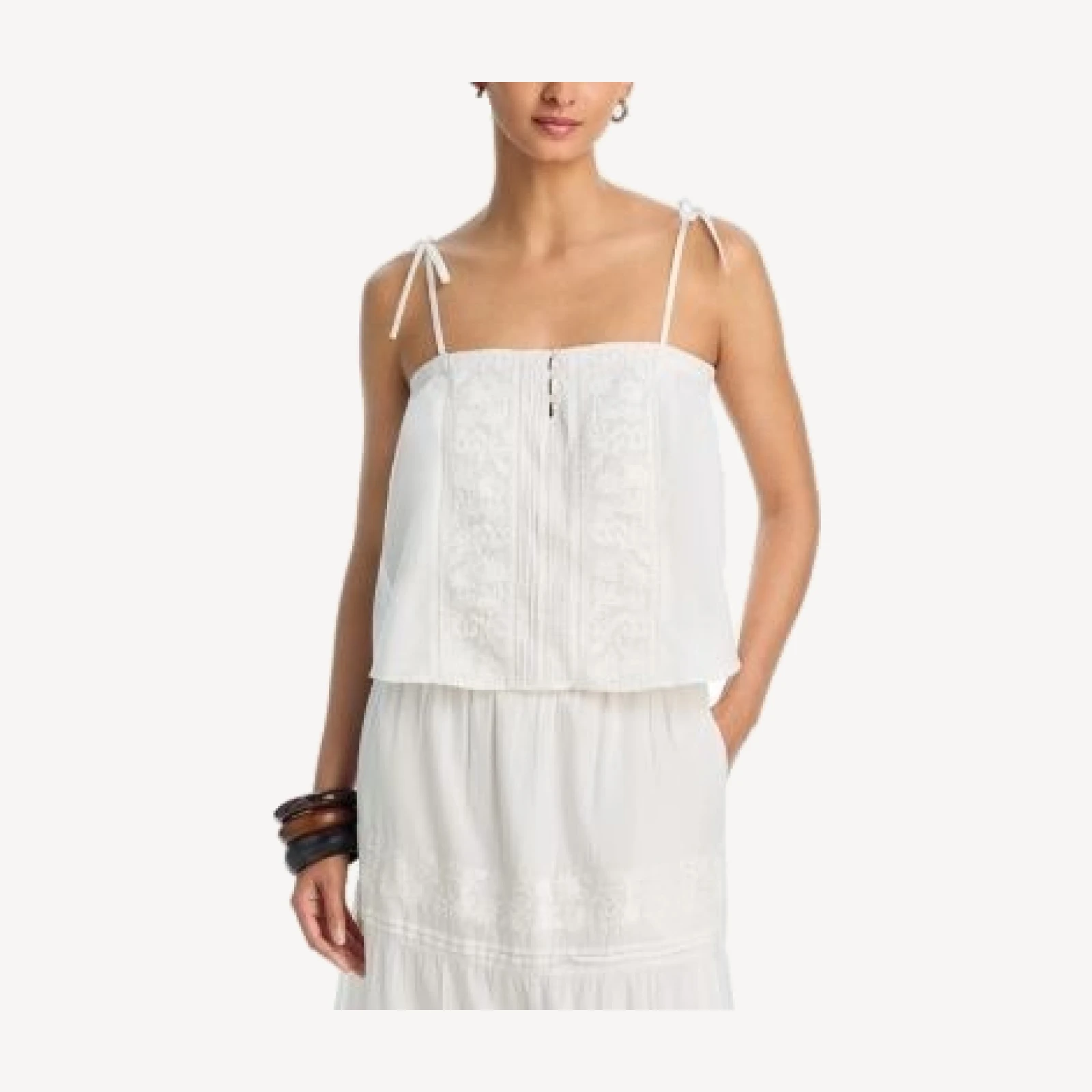 Aqua Pecan Embroidered Top - Exclusive