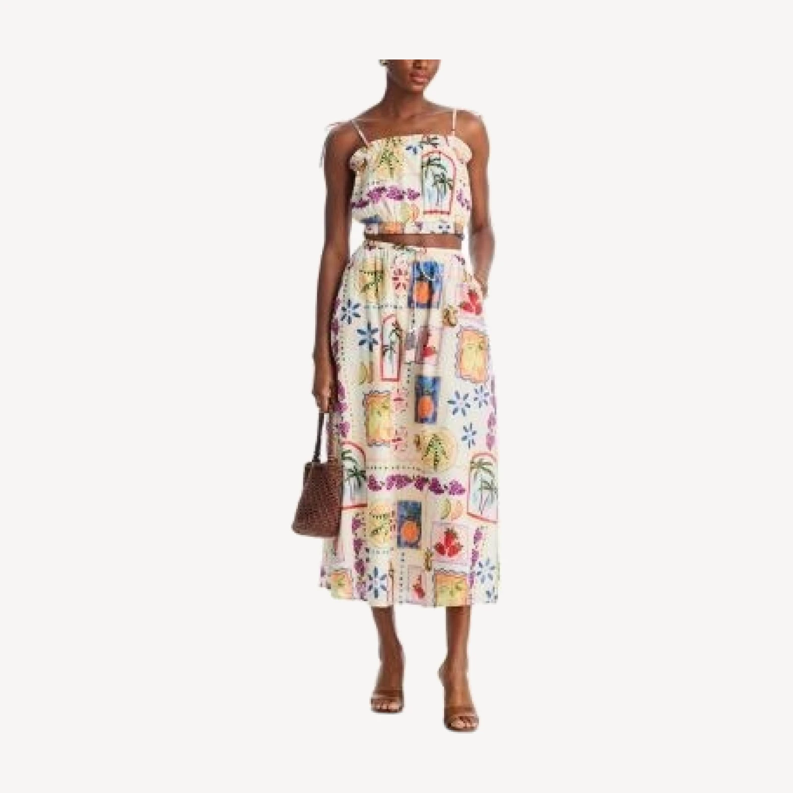 Aqua Postcard Midi Skirt - Exclusive