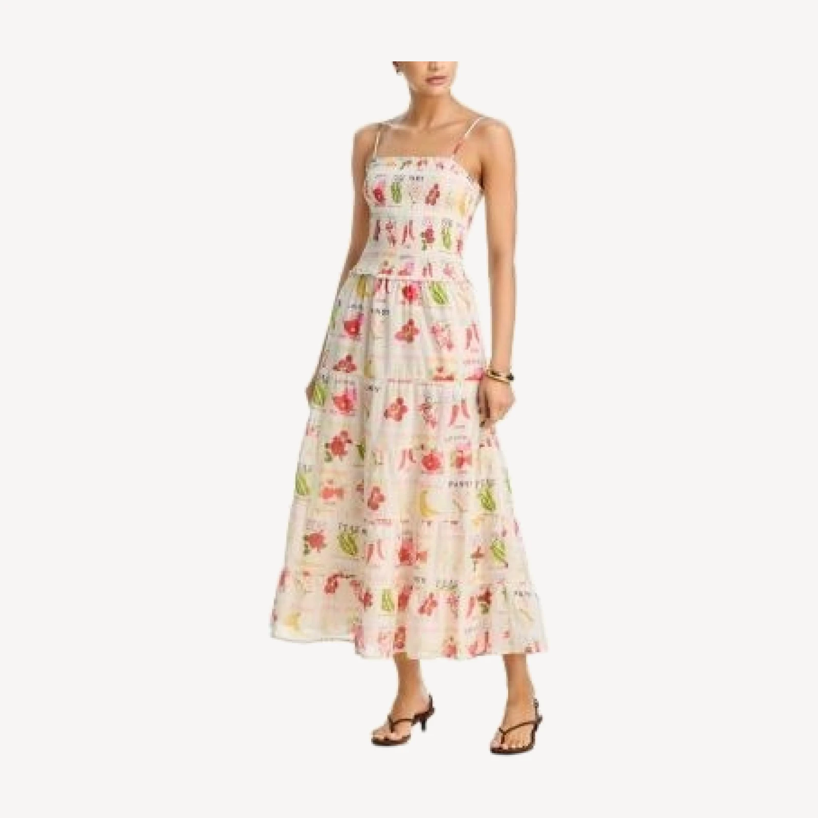 Aqua Seed Packet Smocked Maxi Dress- Exclusive