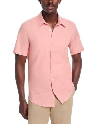 Boss Roan Slim Fit Linen Kent Collar Shirt