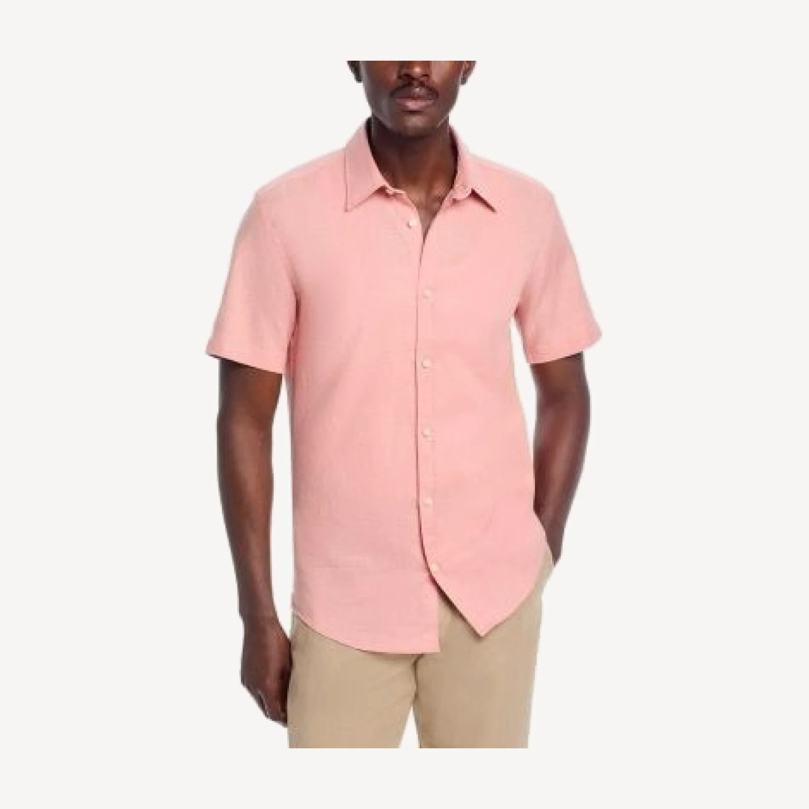 Boss Roan Slim Fit Linen Kent Collar Shirt