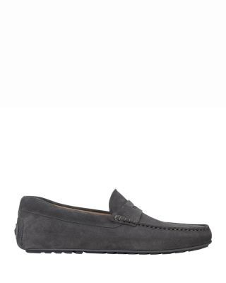 Boss Men's Noel Dark Gray Suede Moccasins