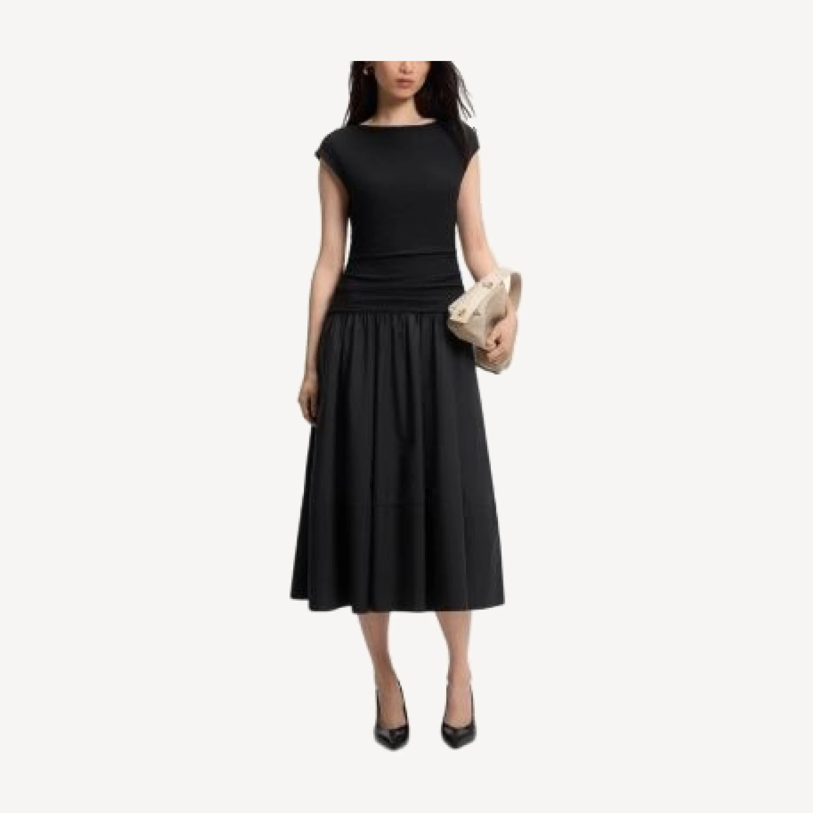 Boss Estruci Mixed Media Midi Dress
