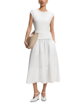 Boss Estruci Mixed Media Midi Dress