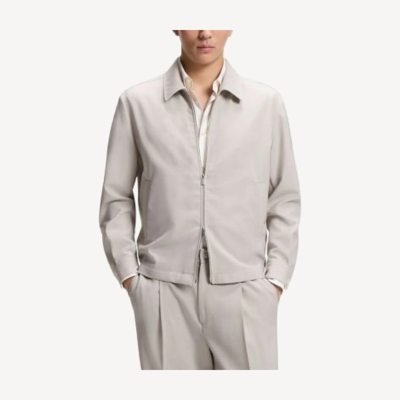 Boss P-Carper Performance Wool Slim Fit Zip Blouson Jacket