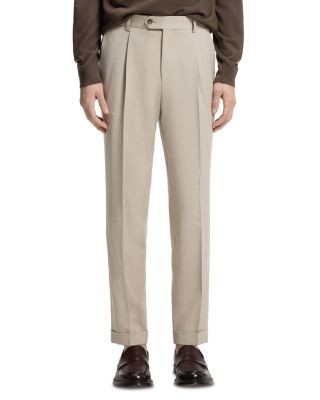 Boss L-Peet Regular Fit Wool Blend Pleat Trousers