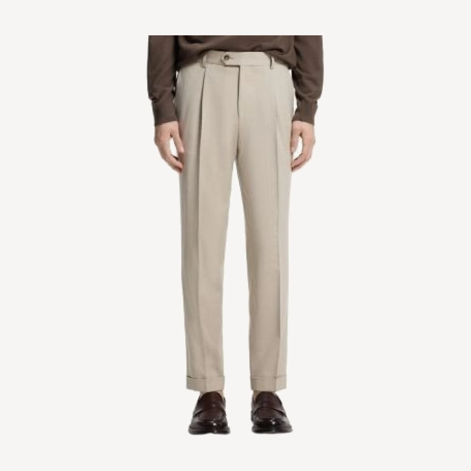 Boss L-Peet Regular Fit Wool Blend Pleat Trousers