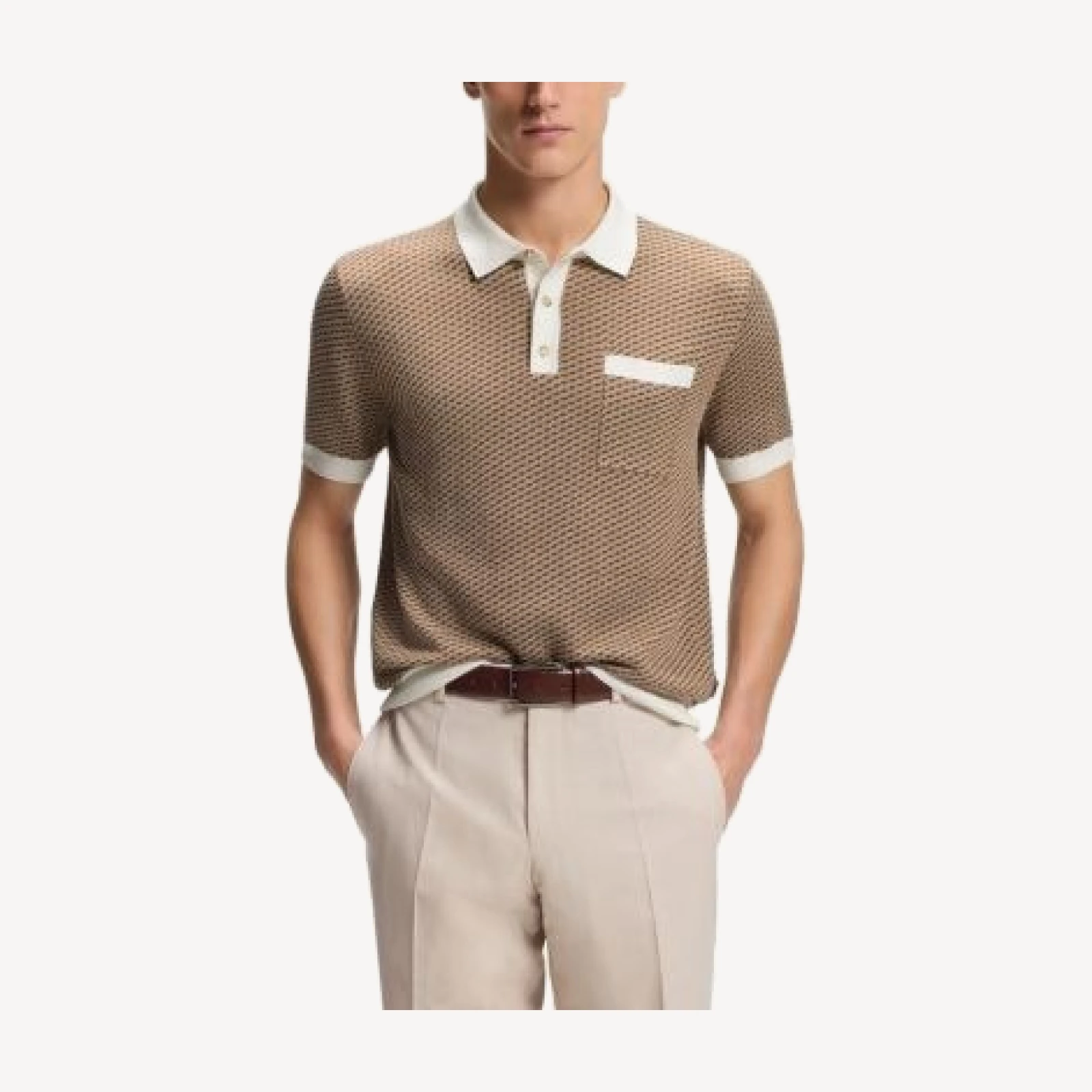 Boss L-Lomato Cotton Blend Knit Polo Shirt