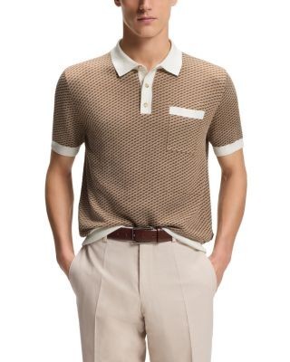 Boss L-Lomato Cotton Blend Knit Polo Shirt