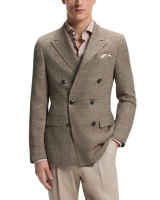 Boss L-Jeff Double Breasted Silk Blend Sport Coat