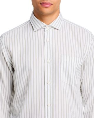 Boss Rob Spread Collar Stripe Cotton Shirt