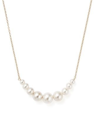 14K Yellow Gold Cultured Freshwater Pearl Necklace, 18