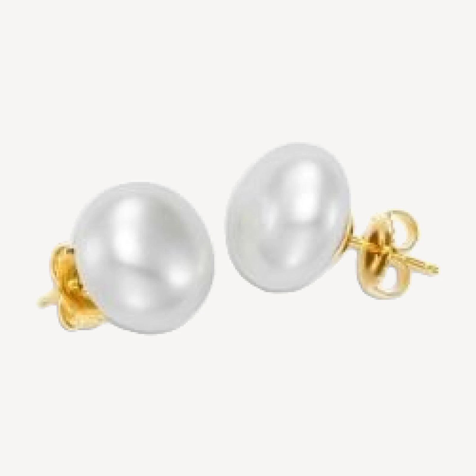 Bloomingdale's Fine Collection Freshwater Pearl Button Stud Earrings in 14K Yellow Gold