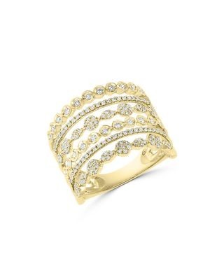 Bloomingdale's Fine Collection Diamond Multirow Openwork Statement Ring in 14K Yellow Gold, 0.55 tcw