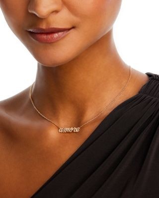 Bloomingdale's Fine Collection Diamond Amore Pendant Necklace in 14K Yellow Gold, 0.20 tcw
