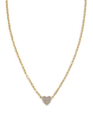 Bloomingdale's Fine Collection Diamond Heart Pendant Necklace in 14K Yellow Gold, 0.25 tcw