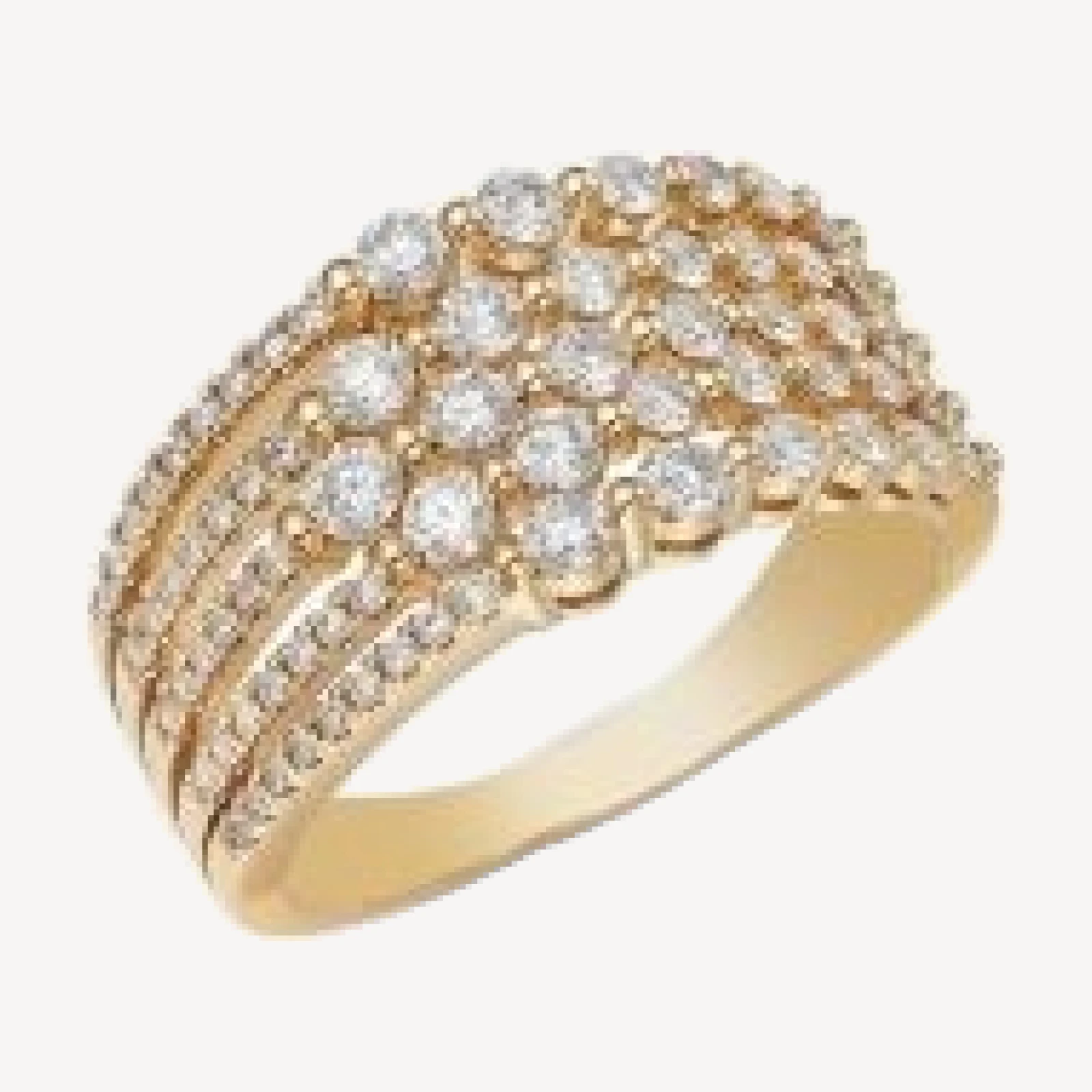 Bloomingdale's Fine Collection Diamond Multirow Statement Ring in 14K Yellow Gold, 1.0 tcw