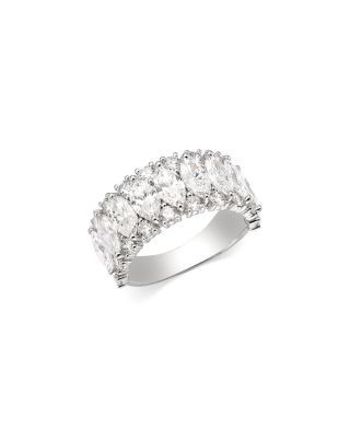Bloomingdale's Fine Collection Luxe Collection Certified Lab Grown Diamond Marquise & Round Cut Ring in 14K White Gold, 4.0 tcw