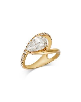 Bloomingdale's Fine Collection Luxe Collection Certified Lab Grown Diamond Pear Shaped East West Ring in 18K Yellow Gold, 2.33 tcw