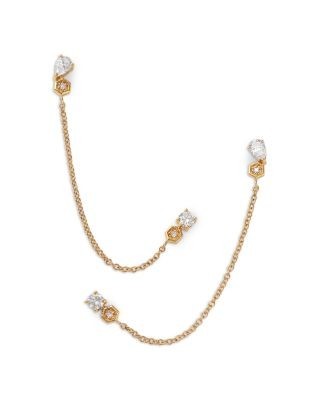 Bloomingdale's Fine Collection Diamond Double Drop Earrings in 14K Yellow Gold, 0.3 tcw