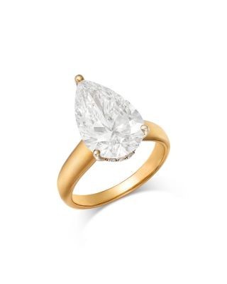 Bloomingdale's Fine Collection Luxe Collection Certified Lab Grown Diamond Pear Shaped Solitaire Engagement Ring in 18K Yellow Gold, 5.1 tcw