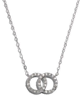 Bloomingdale's Fine Collection Diamond Double O Pendant Necklace in 14K White Gold, 0.25 tcw - 150th Anniversary Exclusive