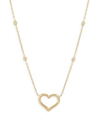Bloomingdale's Fine Collection 14K Yellow Gold Open Heart Station Necklace, 18